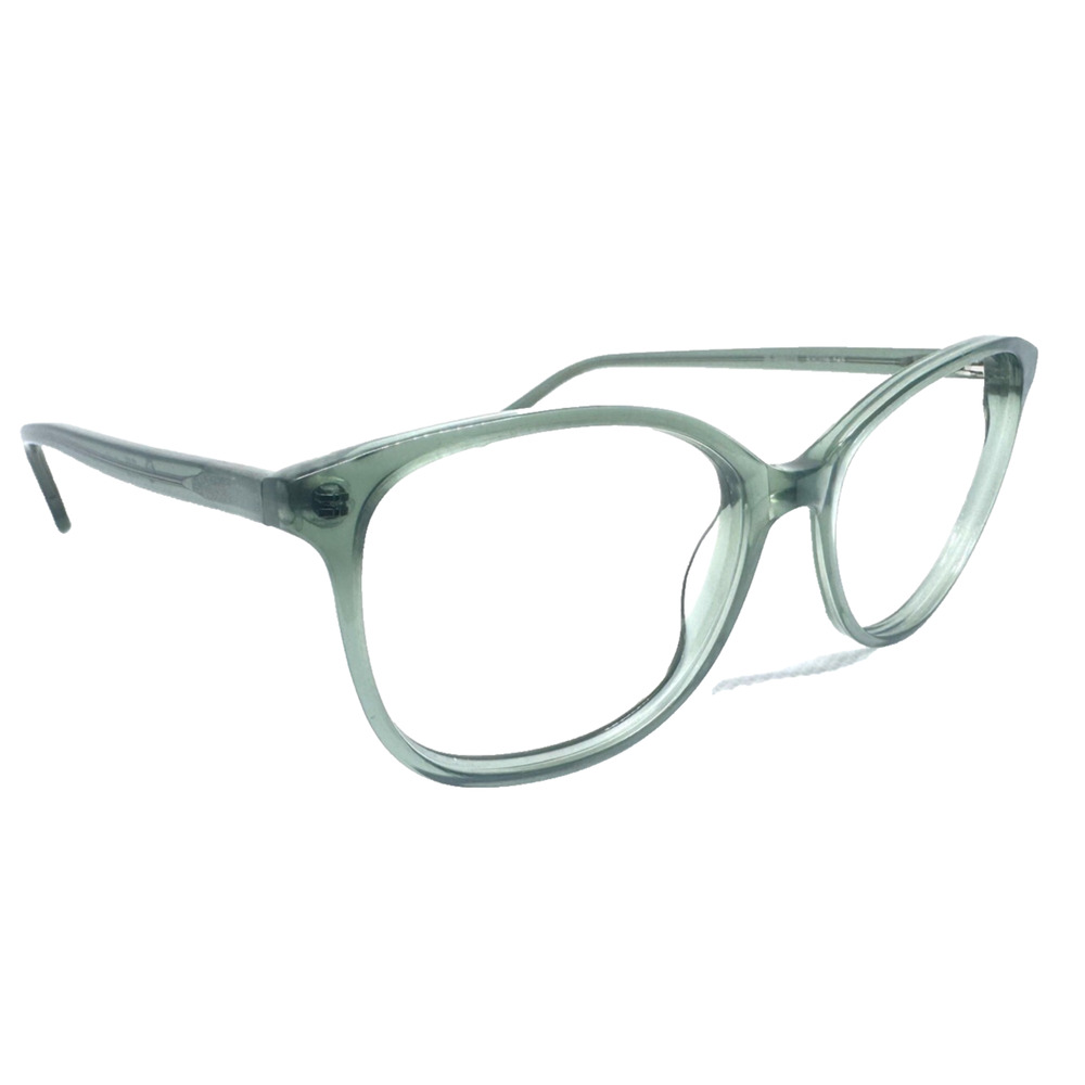 MUSE 35-000223 CLEAR GREEN HANDMADE DESIGNER EYEGLASSES 53-16-145 AUTHENTICV